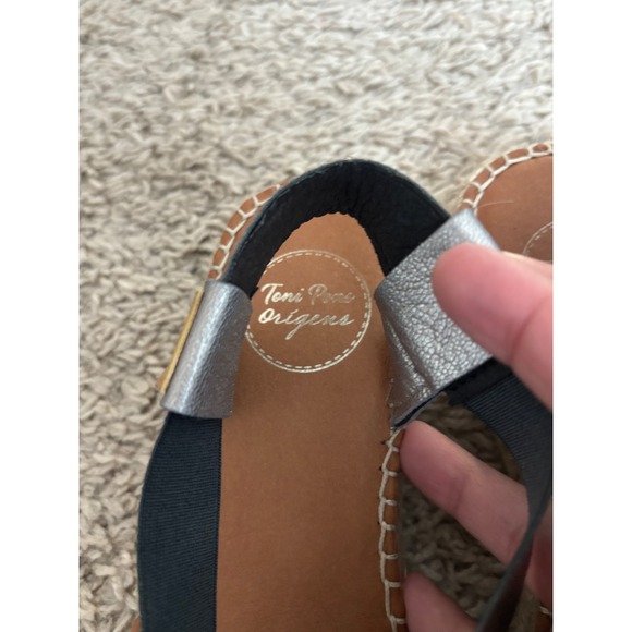 Toni Pons Orígens Espadrille Slingback Sandals Size 38 Silver MetallicCrissCross - Picture 3 of 5